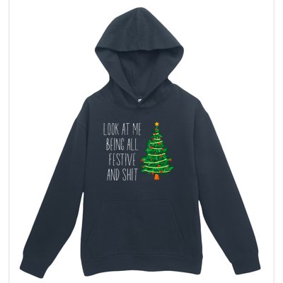 Funny Vintage Xmas Look At Me Being All Festive And Shit Urban Pullover Hoodie