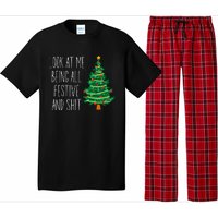 Funny Vintage Xmas Look At Me Being All Festive And Shit Pajama Set