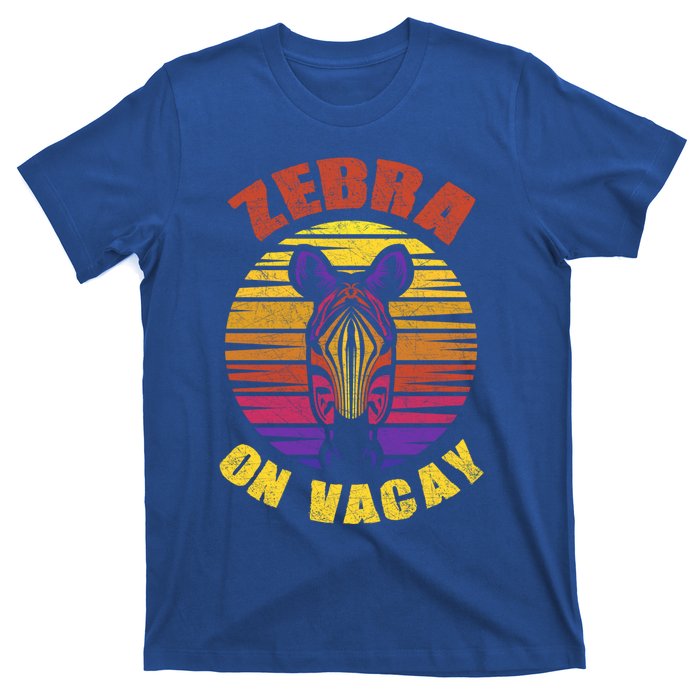 Funny Vintage Zebra On Vacay Mode Summer Vacation Vibes Tee Funny Gift T-Shirt