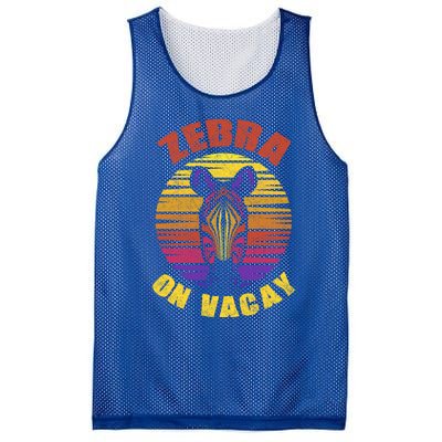 Funny Vintage Zebra On Vacay Mode Summer Vacation Vibes Tee Funny Gift Mesh Reversible Basketball Jersey Tank