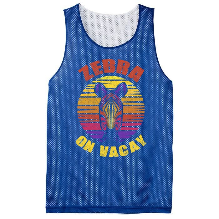 Funny Vintage Zebra On Vacay Mode Summer Vacation Vibes Tee Funny Gift Mesh Reversible Basketball Jersey Tank