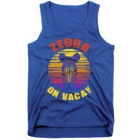 Funny Vintage Zebra On Vacay Mode Summer Vacation Vibes Tee Funny Gift Tank Top