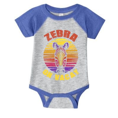 Funny Vintage Zebra On Vacay Mode Summer Vacation Vibes Tee Funny Gift Infant Baby Jersey Bodysuit