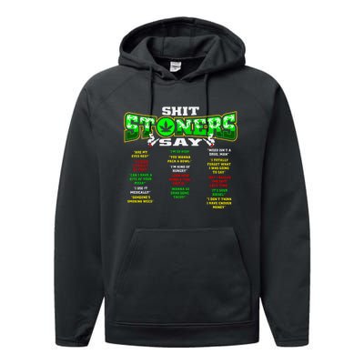 Funny Weed 420 Pot Smoker Stoner Humor Cannabis Gift Performance Fleece Hoodie