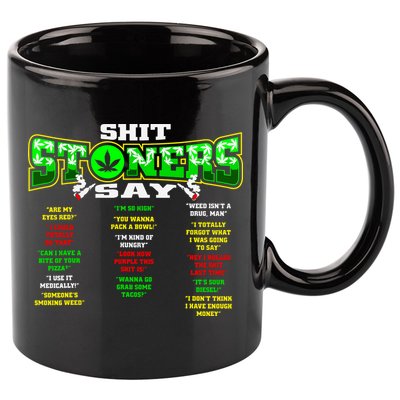 Funny Weed 420 Pot Smoker Stoner Humor Cannabis Gift 11oz C Handle Ceramic Mug