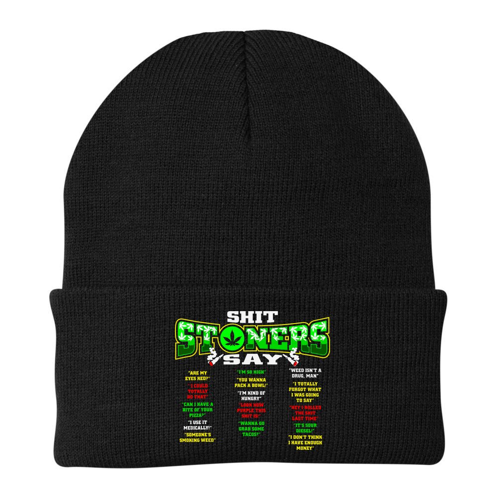Funny Weed 420 Pot Smoker Stoner Humor Cannabis Gift Beanie
