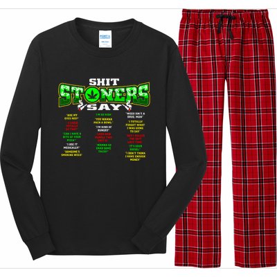 Funny Weed 420 Pot Smoker Stoner Humor Cannabis Gift Long Sleeve Pajama Set