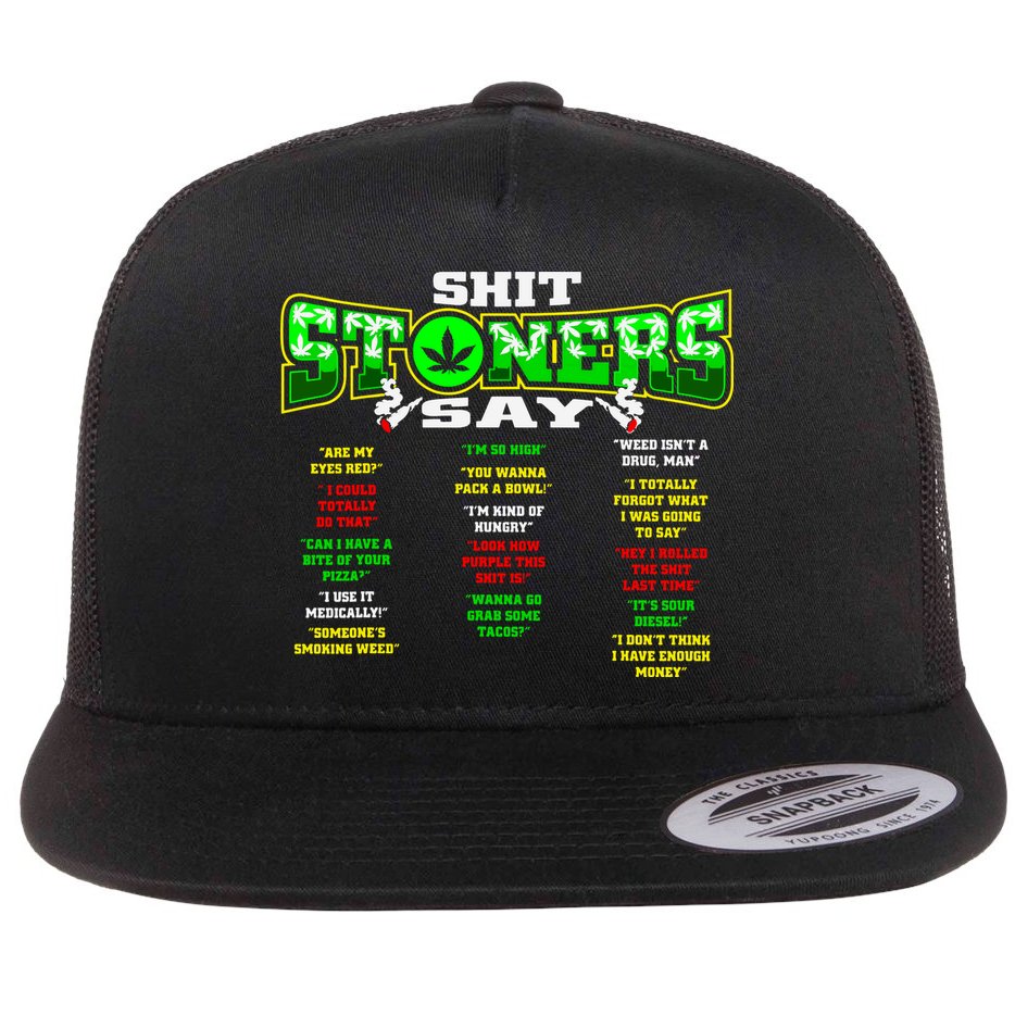 Funny Weed 420 Pot Smoker Stoner Humor Cannabis Gift Flat Bill Trucker Hat