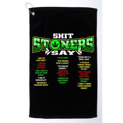 Funny Weed 420 Pot Smoker Stoner Humor Cannabis Gift Golf Towel