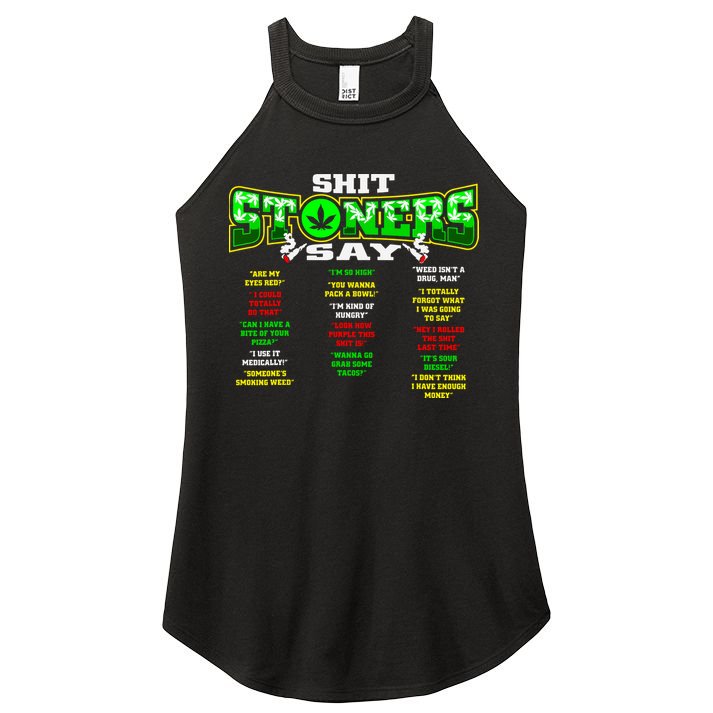 Funny Weed 420 Pot Smoker Stoner Humor Cannabis Gift Women's Perfect Tri Rocker Tank
