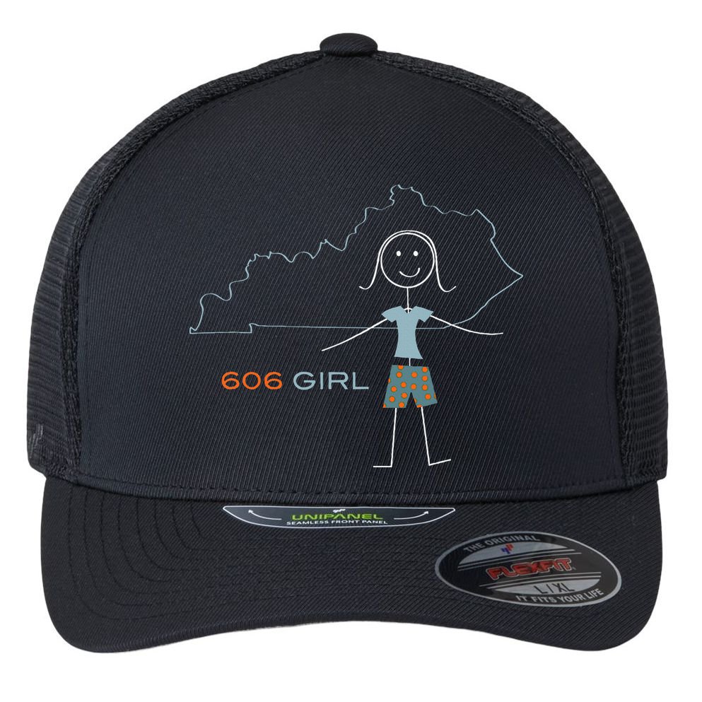 Funny Wos 606 Area Code Ky Kentucky Souvenir Flexfit Unipanel Trucker Cap