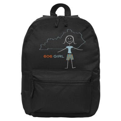 Funny Wos 606 Area Code Ky Kentucky Souvenir 16 in Basic Backpack