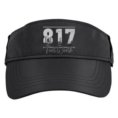 Fort Worth 817 Area Code Skyline Texas Pride Vintage Adult Drive Performance Visor