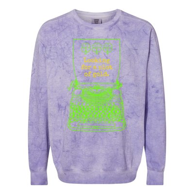 Funny Writer Author Novelist St Patricks Day Plot Of Gold Gift Colorblast Crewneck Sweatshirt