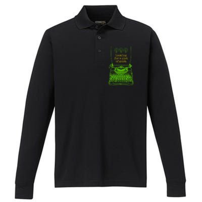 Funny Writer Author Novelist St Patricks Day Plot Of Gold Gift Performance Long Sleeve Polo