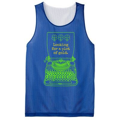 Funny Writer Author Novelist St Patricks Day Plot Of Gold Gift Mesh Reversible Basketball Jersey Tank