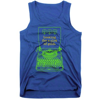 Funny Writer Author Novelist St Patricks Day Plot Of Gold Gift Tank Top