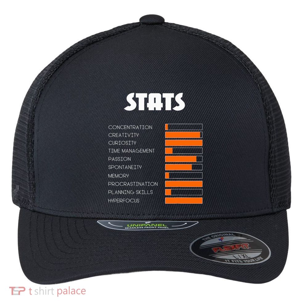 For With Adhd Stats Neurodiversity Awareness Flexfit Unipanel Trucker Cap