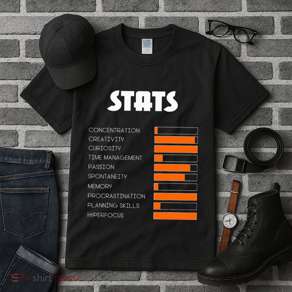 For With Adhd Stats Neurodiversity Awareness Tall T-Shirt