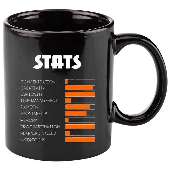 For With Adhd Stats Neurodiversity Awareness 11oz C Handle Ceramic Mug