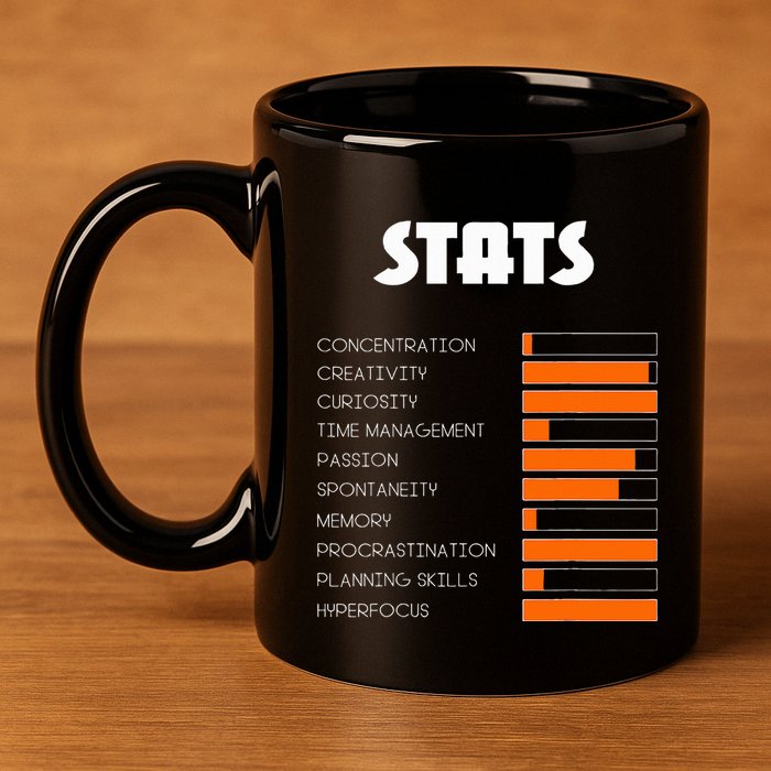 For With Adhd Stats Neurodiversity Awareness 11oz C Handle Ceramic Mug