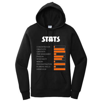 For With Adhd Stats Neurodiversity Awareness Women's Pullover Hoodie