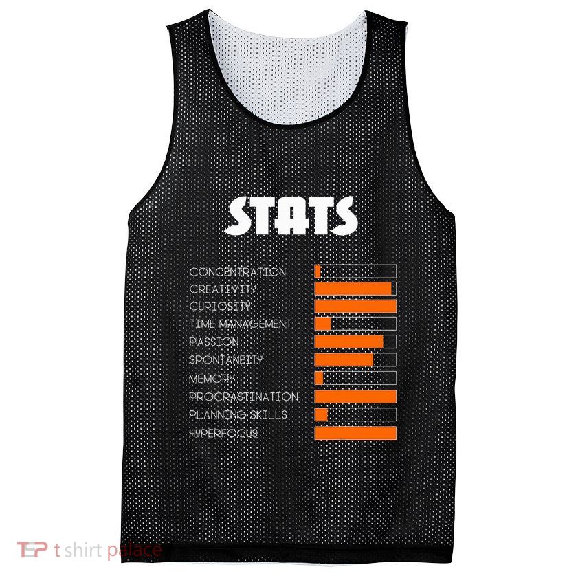 For With Adhd Stats Neurodiversity Awareness Mesh Reversible Basketball Jersey Tank