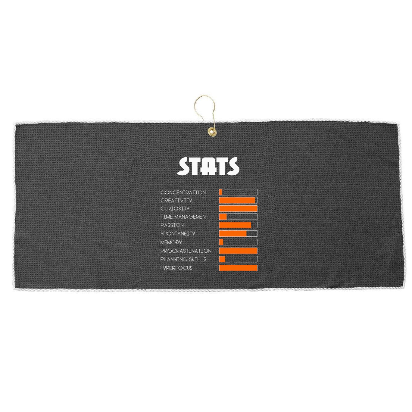 For With Adhd Stats Neurodiversity Awareness Large Microfiber Waffle Golf Towel