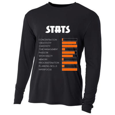 For With Adhd Stats Neurodiversity Awareness Cooling Performance Long Sleeve Crew
