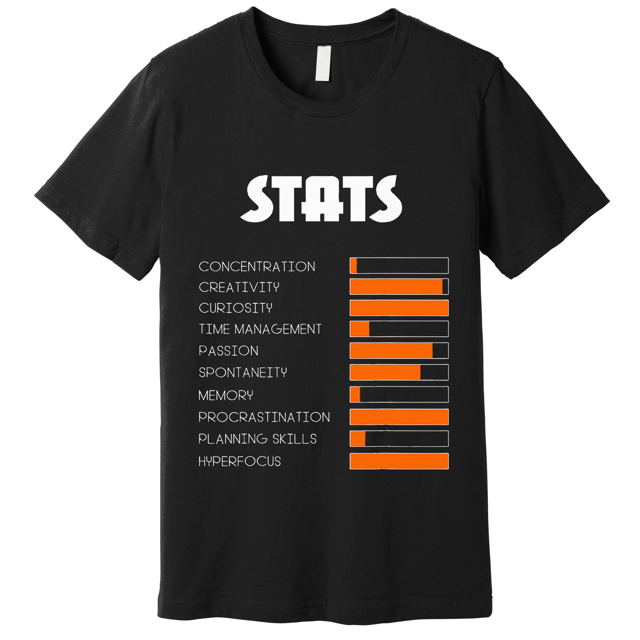 For With Adhd Stats Neurodiversity Awareness Premium T-Shirt