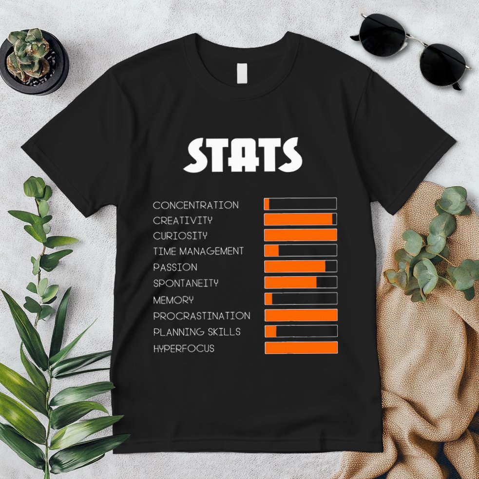For With Adhd Stats Neurodiversity Awareness Premium T-Shirt