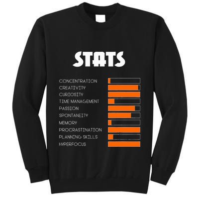 For With Adhd Stats Neurodiversity Awareness Tall Sweatshirt