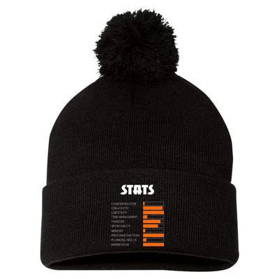 For With Adhd Stats Neurodiversity Awareness Pom Pom 12in Knit Beanie