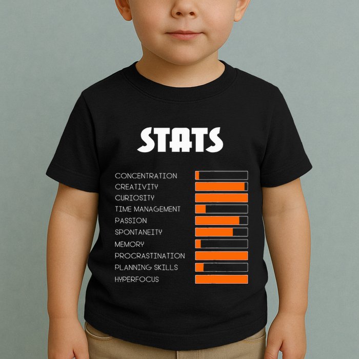 For With Adhd Stats Neurodiversity Awareness Toddler T-Shirt
