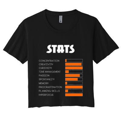 For With Adhd Stats Neurodiversity Awareness Crop Top