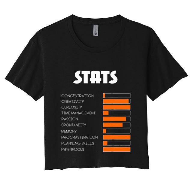 For With Adhd Stats Neurodiversity Awareness Crop Top