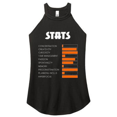 For With Adhd Stats Neurodiversity Awareness Women's Perfect Tri Rocker Tank