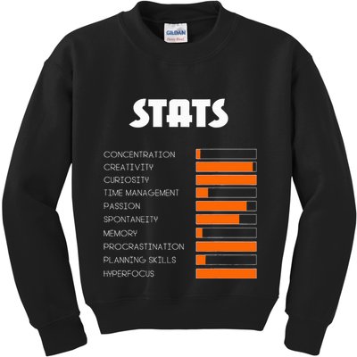 For With Adhd Stats Neurodiversity Awareness Kids Sweatshirt