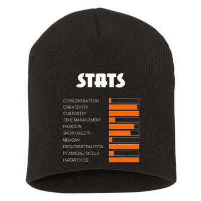 For With Adhd Stats Neurodiversity Awareness Short Acrylic Beanie