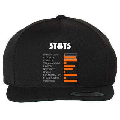 For With Adhd Stats Neurodiversity Awareness Wool Snapback Cap