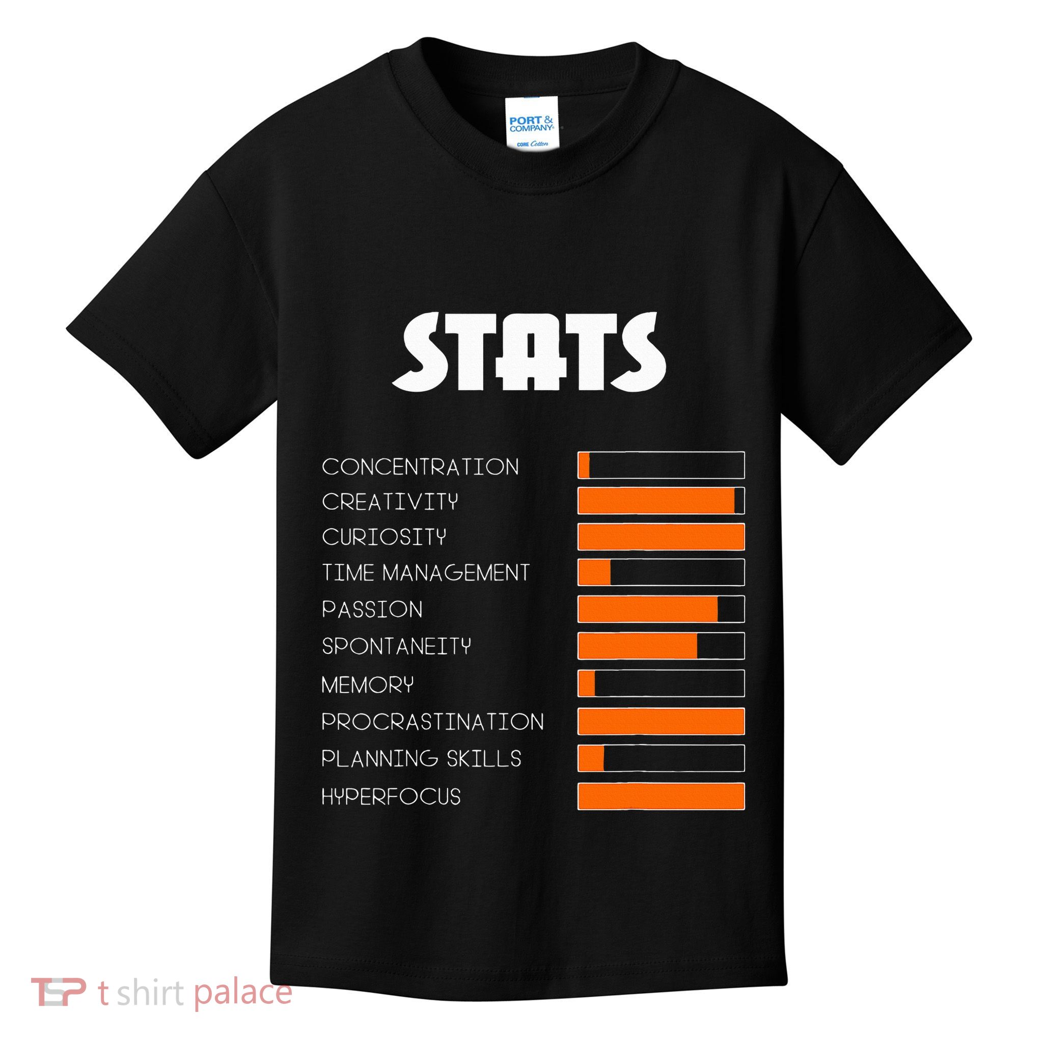 For With Adhd Stats Neurodiversity Awareness Kids T-Shirt