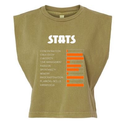 For With Adhd Stats Neurodiversity Awareness Garment-Dyed Women's Muscle Tee