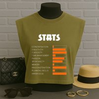 For With Adhd Stats Neurodiversity Awareness Garment-Dyed Women's Muscle Tee