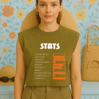 For With Adhd Stats Neurodiversity Awareness Garment-Dyed Women's Muscle Tee