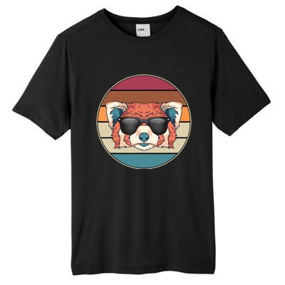 Funny Wild Animal Zoo Keeper Gift Retro Sunglasses Red Panda Tall Fusion ChromaSoft Performance T-Shirt