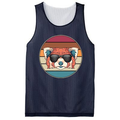 Funny Wild Animal Zoo Keeper Gift Retro Sunglasses Red Panda Mesh Reversible Basketball Jersey Tank