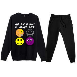 Funny We Are Not A Glum Lot Alcoholics Anonymous Recovery Cool Gift Premium Crewneck Sweatsuit Set