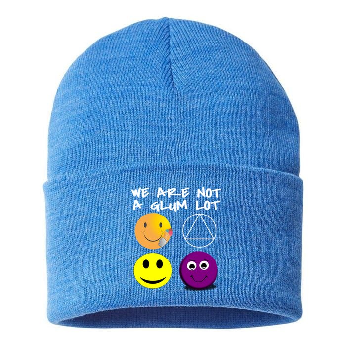 Funny We Are Not A Glum Lot Alcoholics Anonymous Recovery Cool Gift Sustainable Knit Beanie