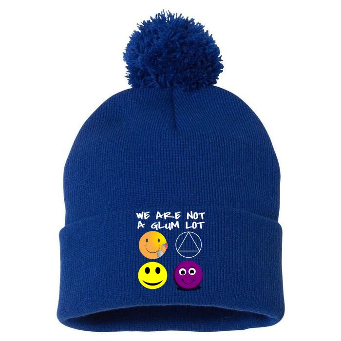 Funny We Are Not A Glum Lot Alcoholics Anonymous Recovery Cool Gift Pom Pom 12in Knit Beanie