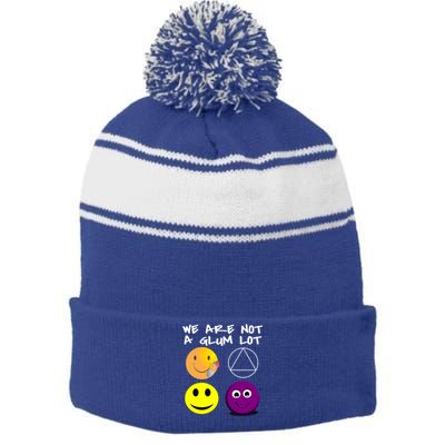 Funny We Are Not A Glum Lot Alcoholics Anonymous Recovery Cool Gift Stripe Pom Pom Beanie